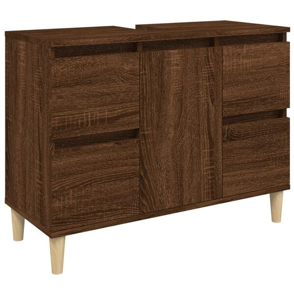vidaXL Sink Cabinet Brown Oak 80x33x60 cm Engineered Wood