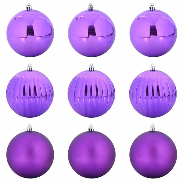 vidaXL Christmas Bauble Set 9 pcs Lilac Plastic