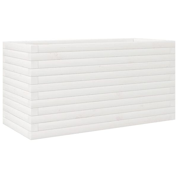 vidaXL Garden Planter White 90x40x45.5 cm Solid Wood Pine