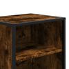 vidaXL Bedside Cabinet Smoked Oak 40x31x50 cm Engineered Wood and Metal
