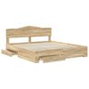 vidaXL Bed Frame with Drawer Sonoma Oak 200 x 200 cm Engineered Wood