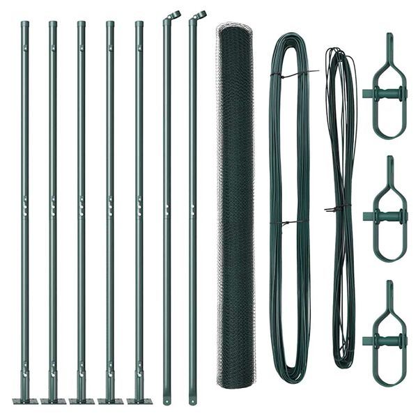 vidaXL Fence Post Green 10 x 1.5 m (13 mm mesh) Steel and PVC