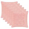 vidaXL Cushion Cover 6 pcs HOUTEN Pink 30 x 30 cm Faux Rabbit Fur