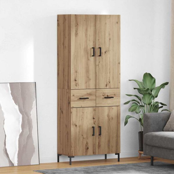 vidaXL Highboard Artisan Oak 69.5 x 34 x 180 cm Engineered Wood
