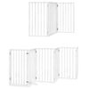 vidaXL Dog Gate with Door Foldable 15 Panels White 750 cm Poplar Wood