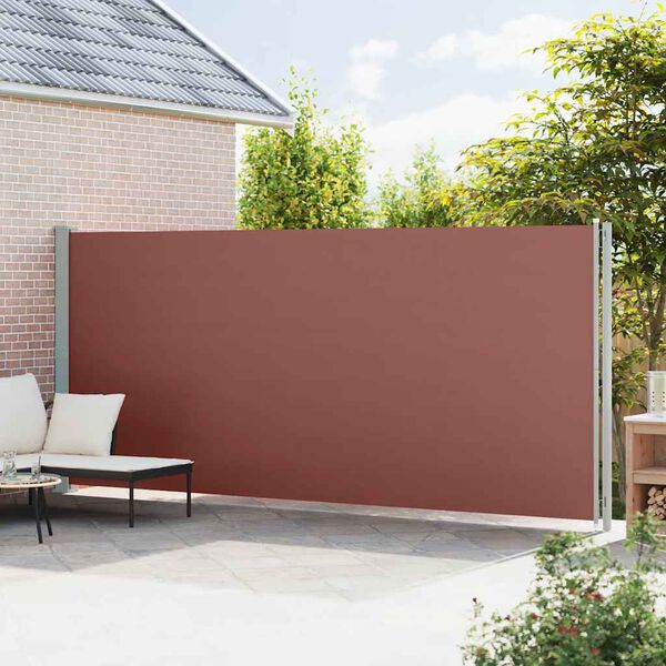 vidaXL Patio Retractable Side Awning 200x600 cm Brown