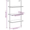 vidaXL 3-Tier Leaning Shelf Dark Brown and Black 64x35x120.5 cm