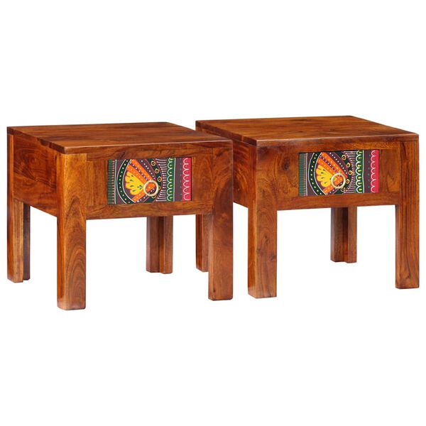 vidaXL Bedside Cabinet 2 pcs 40x40x36 cm Solid Wood Acacia