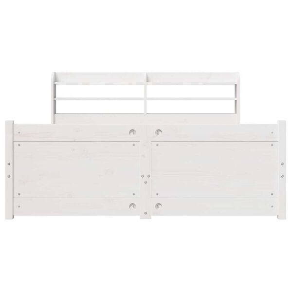vidaXL Bed Frame with Headboard without Mattress White 140x190 cm