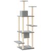 vidaXL Cat Tree with Sisal Scratching Posts Light Grey 176 cm
