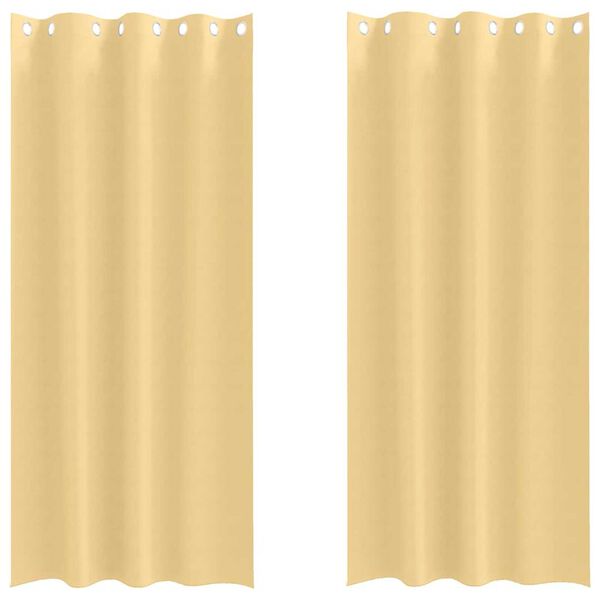 vidaXL Blackout Curtains with Rings 2 pcs Beige 225 x 140 cm Polyester