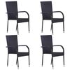 vidaXL 5 Piece Garden Dining Set Black