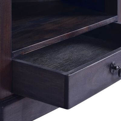 vidaXL Corner TV Cabinet Light Black 80x40x49 cm Solid Wood Mahogany