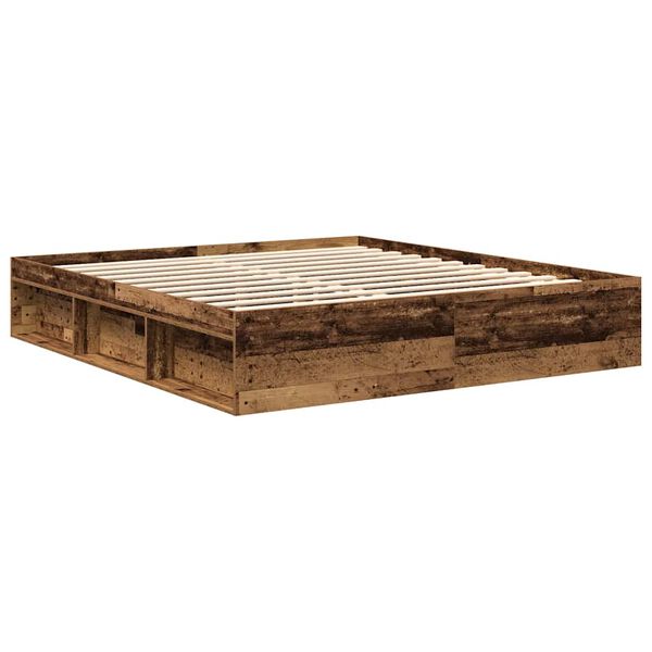 vidaXL Bed Frame without Mattress Old Wood 200x200cm Engineered Wood
