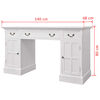 vidaXL Double Pedestal Desk White 140x48x80 cm