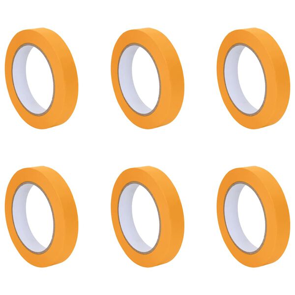 vidaXL Painter Masking Tapes 6 pcs Yellow 19mm x 50m Paper