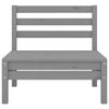 vidaXL Garden Middle Sofas 2 pcs Grey Solid Pinewood
