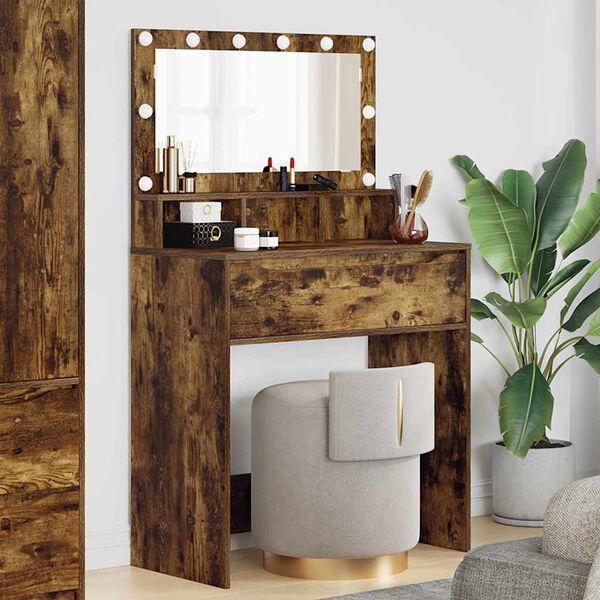 vidaXL Bedroom Dressing Tables Smoked Oak 80 x 39.6 x 135 cm