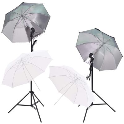 vidaXL Photo Studio Kit with Softbox Lights. Umbrellas. Backdrop and Reflector