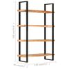 vidaXL 4-Tier Bookcase 120x40x180 cm Solid Acacia Wood