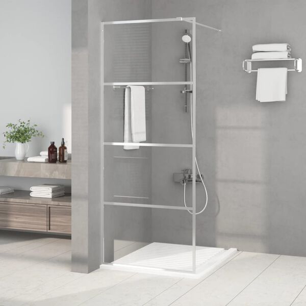 vidaXL Walk-in Shower Wall Silver 80x195 cm Clear ESG Glass