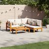 vidaXL 4 Piece Garden Sofa Set with Cushions Solid Wood Acacia