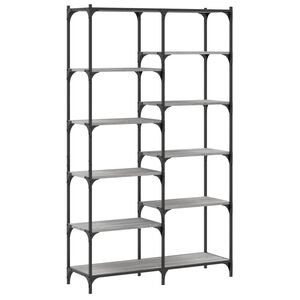 vidaXL Bookshelf Grey Sonoma 100x32x170 cm Engineered Wood and Iron