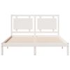 vidaXL Extra Long Bed Frame without Mattress White 140x210 cm Solid Wood