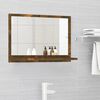 vidaXL Bathroom Mirror Smoked Oak 60x10.5x37 cm Engineered Wood