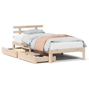 vidaXL Bed Frame with Drawers without Mattress 75x190 cm Small Single