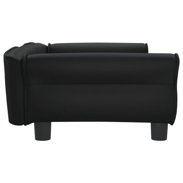 vidaXL Dog Bed Black 95x55x30 cm Faux Leather