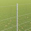 vidaXL Fence with Post Silver 1.5 x 25 m Steel