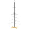 vidaXL Metal Christmas Tree with Wooden Base Black 180 cm