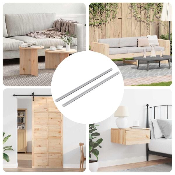 vidaXL Threaded Rod 2 pcs Silver 6 x 170 mm Steel