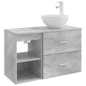 vidaXL Bathroom Furniture Set 2 pcs Concrete Grey Engineered Wood