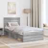 vidaXL Bed Frame Grey Sonoma 90 x 190 cm Solid Pine Wood