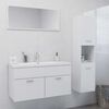 vidaXL Bathroom Furniture Set High Gloss White Engineered Wood