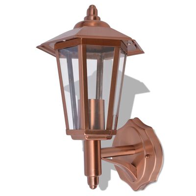 vidaXL Outdoor Uplight Wall Lantern Stainless Steel Copper