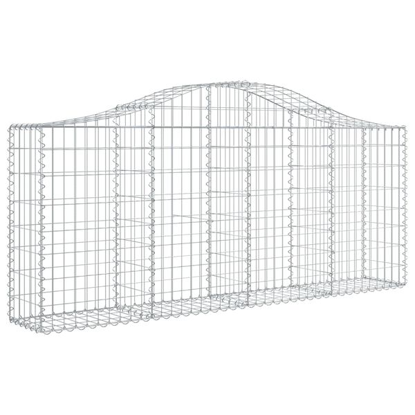 vidaXL Arched Gabion Baskets 14 pcs 200x30x80/100 cm Galvanised Iron
