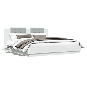 vidaXL Bed Frame without Mattress White 180x200 cm Super King