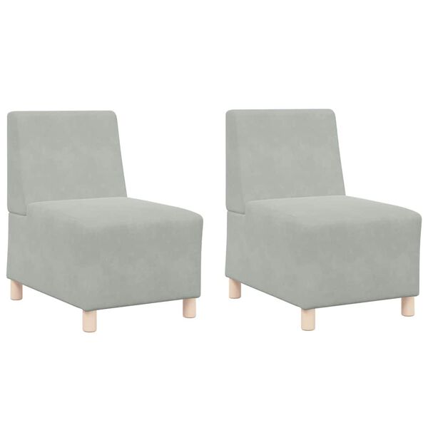 vidaXL Modular Sofa Unit Armless 2 pcs Light Grey 55 x 74 x 82 cm