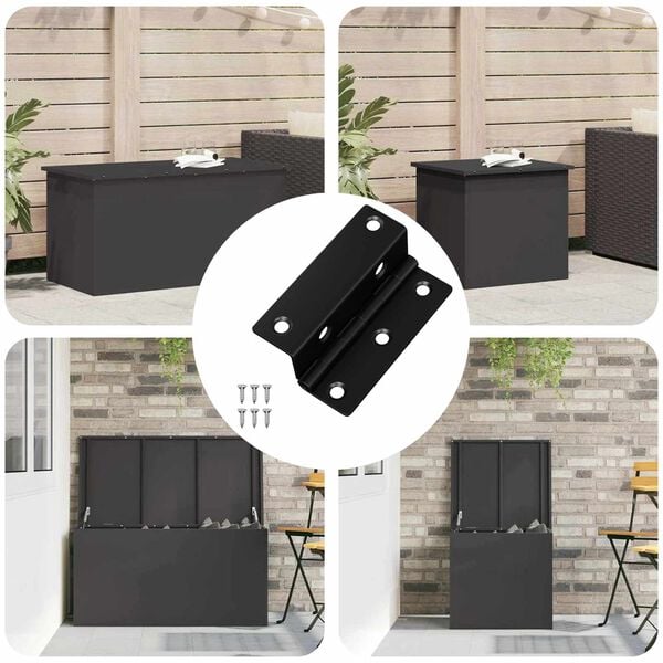 vidaXL Hinge 12 pcs Black 38 x 17 x 60 mm Iron