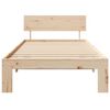 vidaXL Bed Frame with Headboard Natural 100 x 200 cm Solid Pine Wood