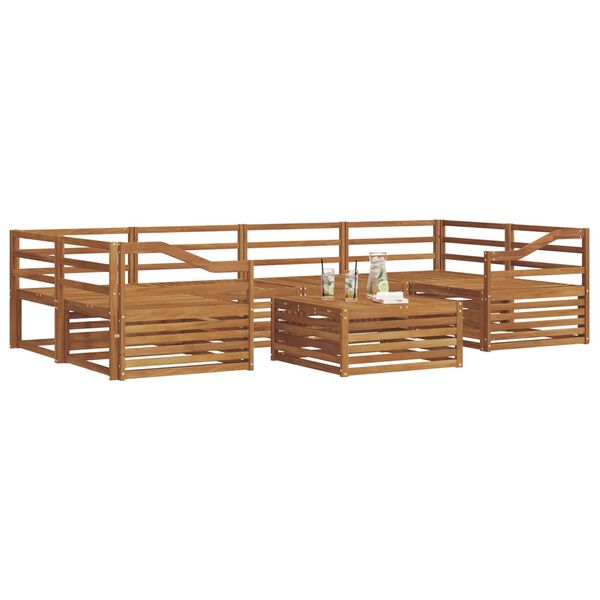 vidaXL Outdoor Sofa Set 7 pcs Natural Solid Acacia Wood