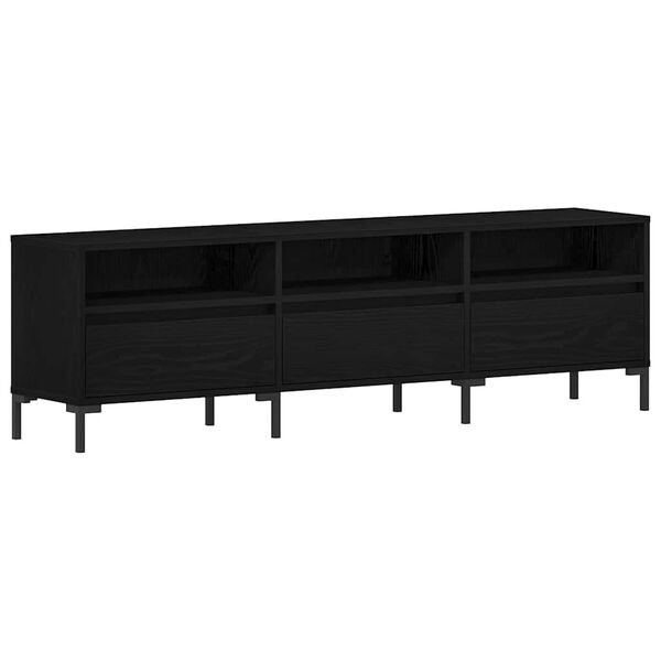 vidaXL TV Cabinet Black Oak 150 x 30 x 44.5 cm Engineered Wood