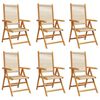 vidaXL Reclining Folding Chairs 6 pcs Beige Solid Wood Acacia