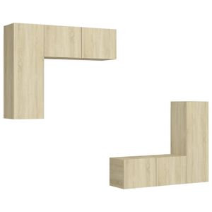 vidaXL 4 Piece TV Cabinet Set Sonoma Oak Engineered Wood