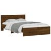vidaXL Bed Frame with Headboard and LED Brown Oak 120x200 cm