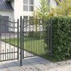 vidaXL Fence Gate with Spikes Grey 150 x 100 cm Powder-coated steel