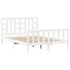 vidaXL Bed Frame without Mattress White King Size Solid Wood Pine